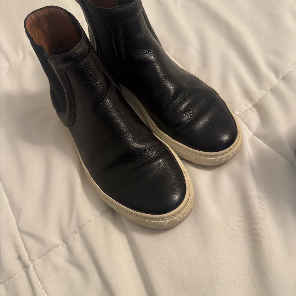Givenchy Black Leather Men's Boots with White Sole